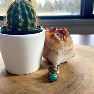 Turquoise wrap ring.